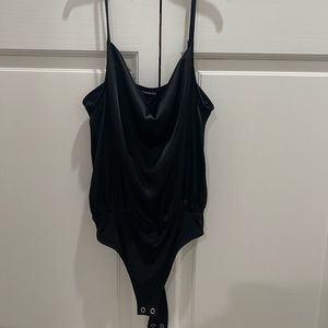 Express Satin Bodysuit with Lace
